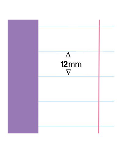 A4 exercise books purple 12mm lines and margin