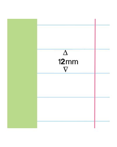 A4 exercise books green 12mm lines and margin