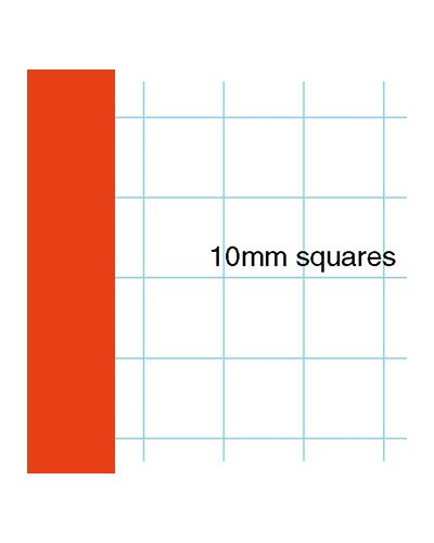 A4+ exercise book red 10mm squares