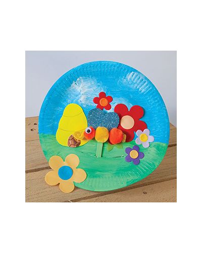 Paper plate buzzing bee craft