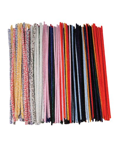 Mottled and plain cotton pipecleaners