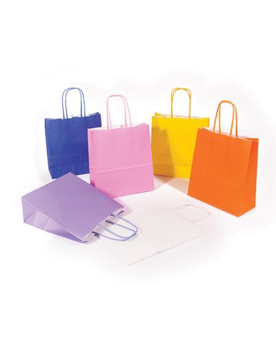 Coloured paper carrier bags