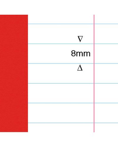 8" x 6.5" exercise books red 8mm lines and margin