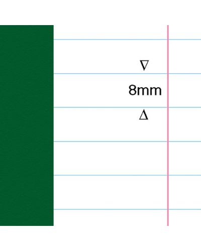 A4 exercise books dark green 8mm lines and margin