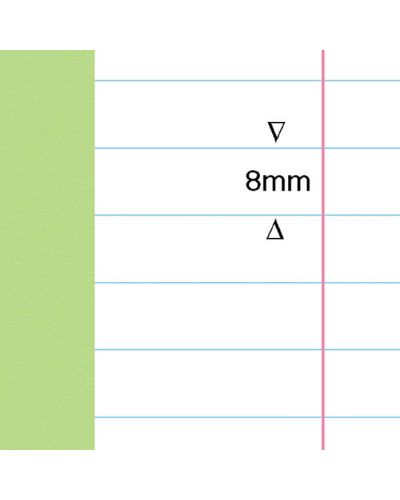 9" x 7" exercise books light green 8mm lines and margin