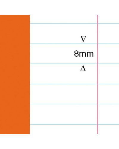 8" x 6.5" exercise books orange 8mm lines and margin