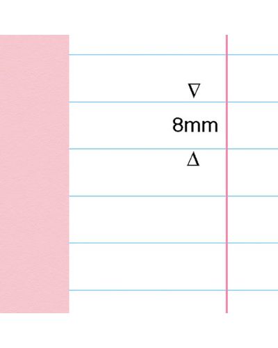 9" x 7" exercise books pink 8mm lines and margin