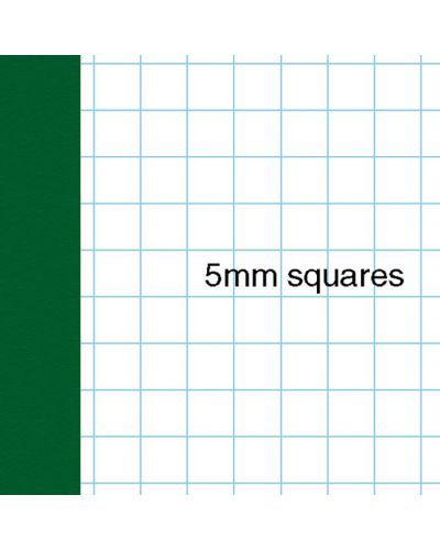8" x 6.5" exercise books dark green 5mm squares
