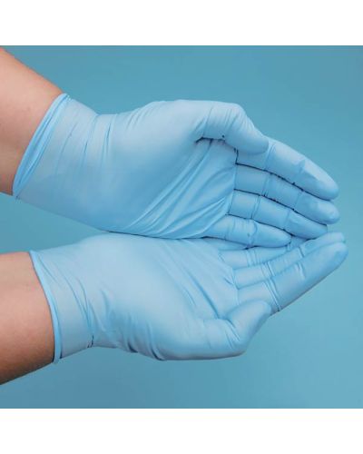 Blue nitrile gloves box of 100