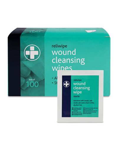 Saline cleansing wipes