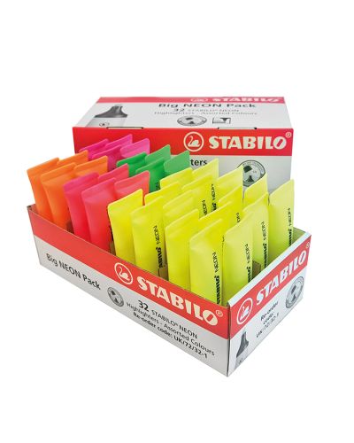 STABILO Boss Neon highlighters pack of 32