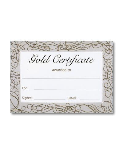 Foil certificate pack