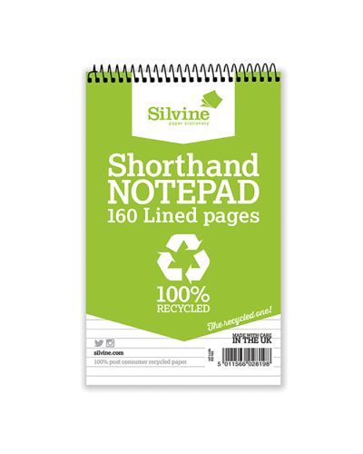 Silvine recycled shorthand notebook