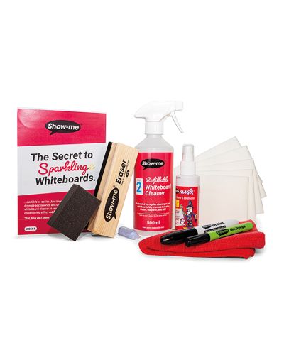 Show-me whiteboard cleaning system