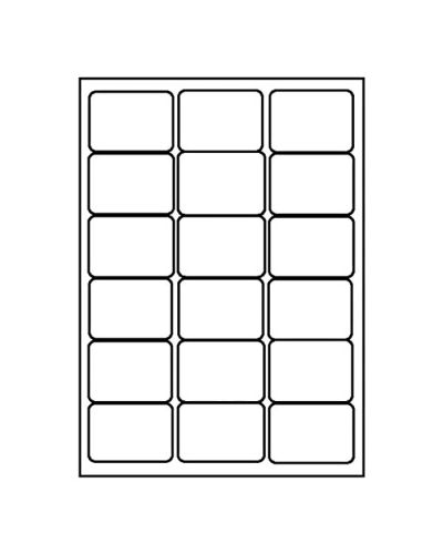 Round cornered labels 18 per sheet
