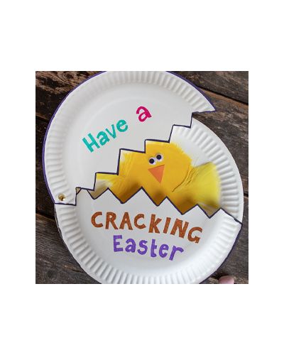 'Have a cracking Easter' paper plate card