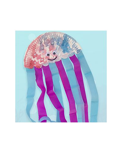 Paper plate jellyfish craft