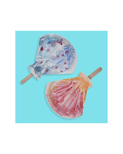Paper plate seashell fans