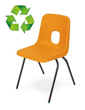 Polypropylene chair and recycling logo